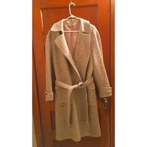 Silk-lined vintage wool trench coat